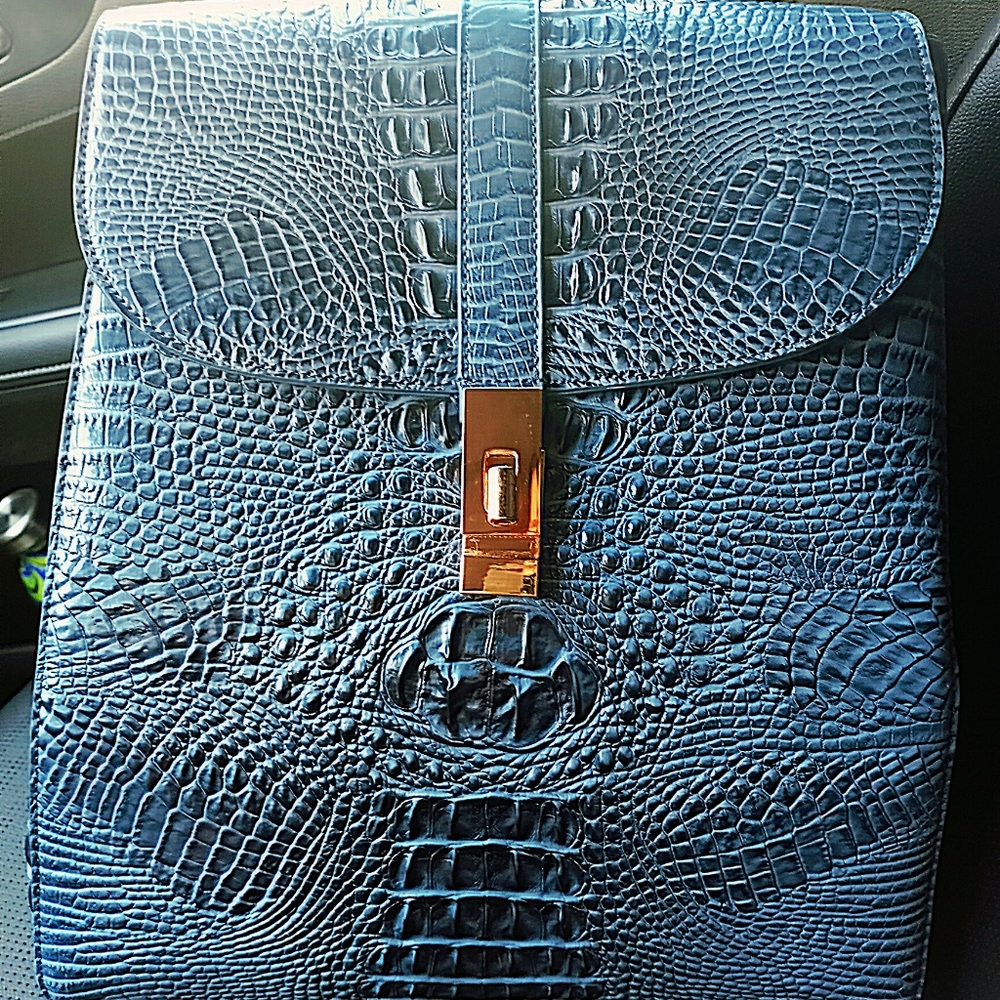Croc print backpack